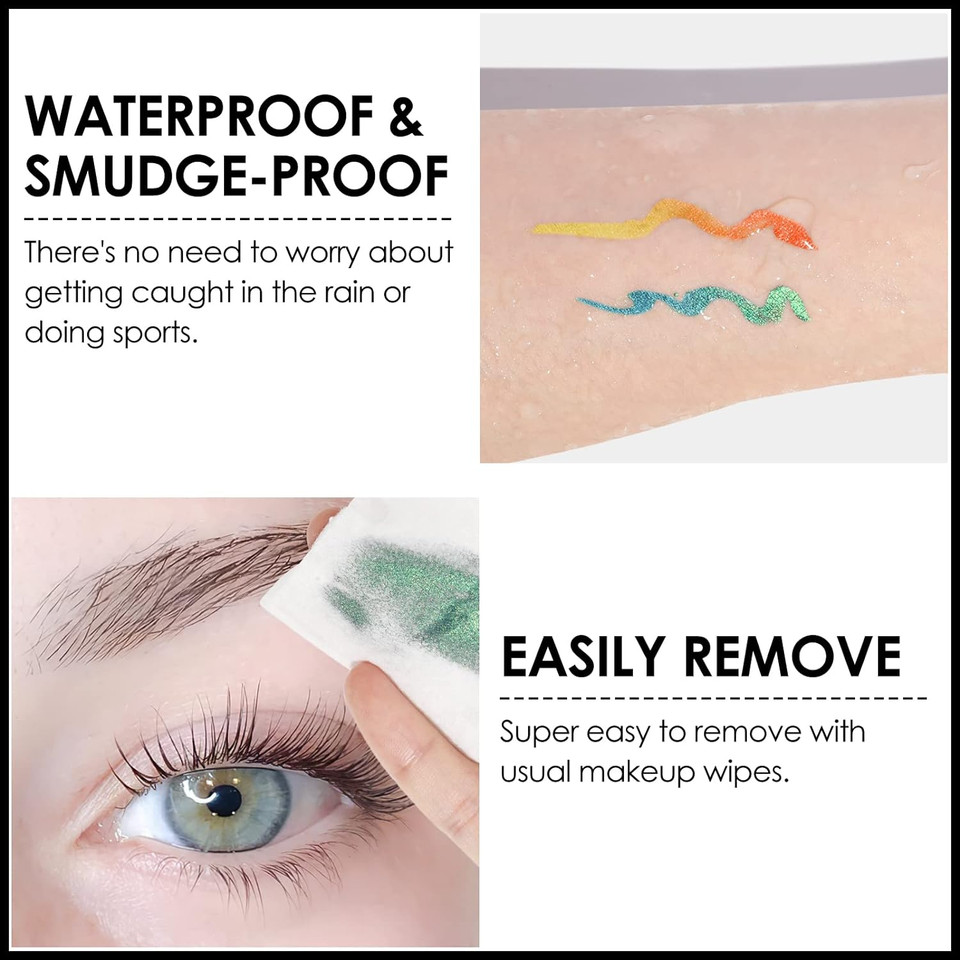 Focallure Chameleon Liquid Eyeliner,Intense Color Shifting Eyeliner Pen,Metallic Multi-Reflective Finish,Waterproof,Smudge-Proof,Ultra-Fine Tip,Rose Garden02 Rose Garden