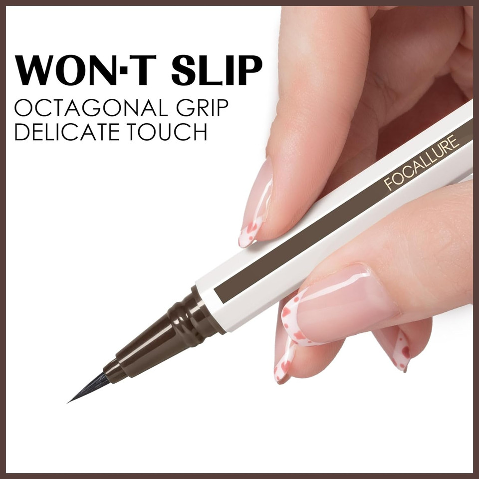 Focallure Sadness Proof Precision Eyeliner,Waterproof Eyeliner Pencil,Quick Drying,Smudge Resistant,Long Lasting,Won'T Slip Octagonal Grip,Ultra Fine Brush,Br02 Coffeebr02 Coffee
