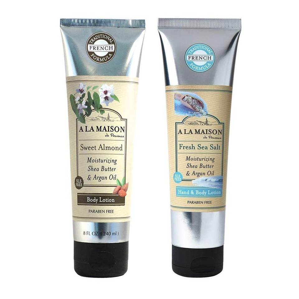 A La Maison Moisturizing Lotion, Sweet Almond & Fresh Sea Salt - Uses: Hand And Body, Argan Oil, Pure Shea Butter, Essential Oils, Plant Based, Cruelty-Free, Sls And Paraben Free (8 Oz, 2 Pack)