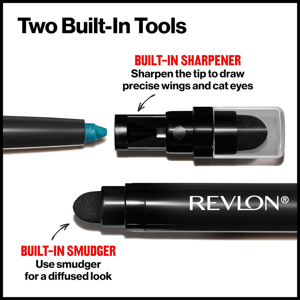 Revlon Pencil Eyeliner, Gifts For Women, Stocking Stuffers, Colorstay Eye Makeup With Built-In Sharpener, Waterproof, Smudge-Proof, Longwearing With Ultra-Fine Tip, 201 Black, 0.01 Ozblack