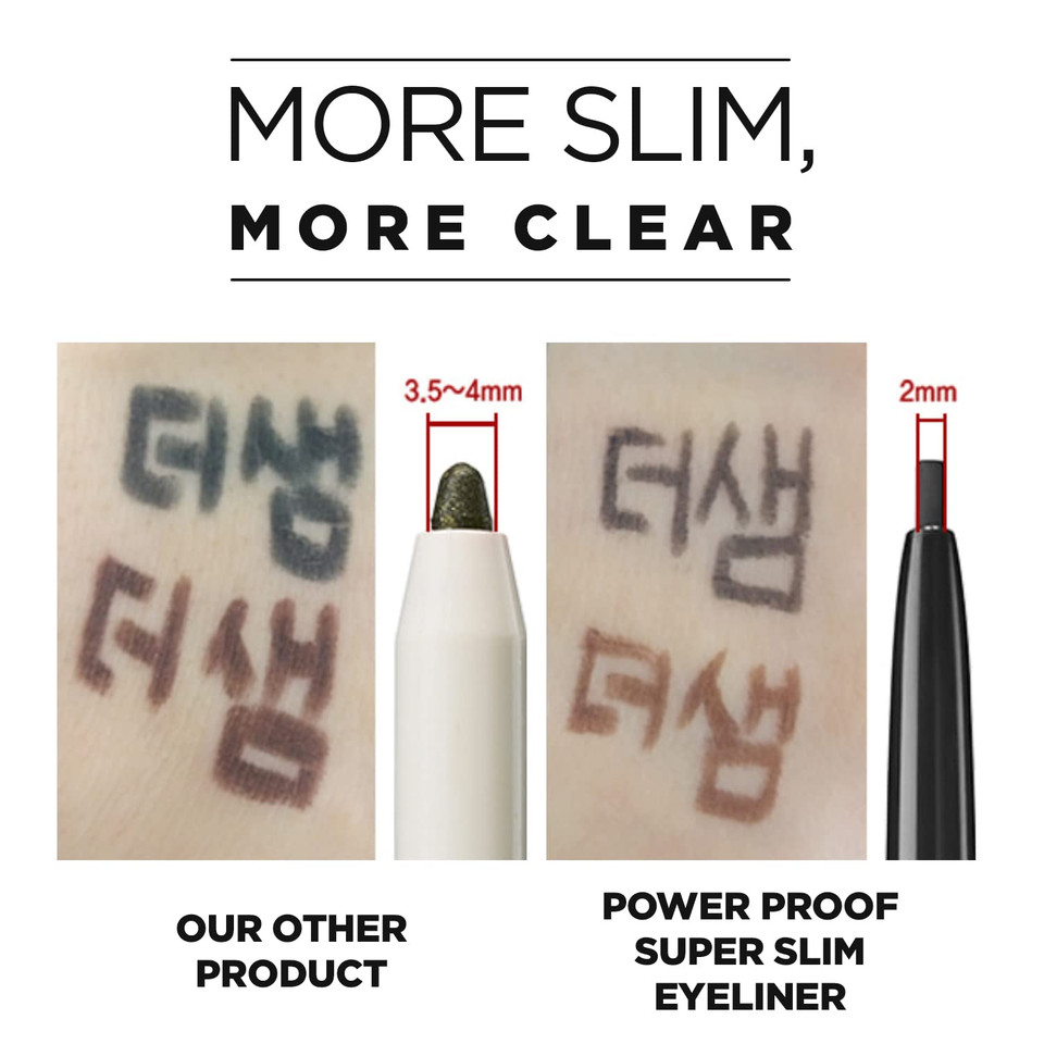 Thesaem Eco Soul Powerproof Super Slim Eyeliner - Smudge Proof Gel Eyeliner - Micro Precision Tip (2Mm) - Highly Pigmented & Long-Lasting Eye Makeup Glides On Smoothly, 0.1G (Br01 Thrill Brown)Br01 Thrill Brown