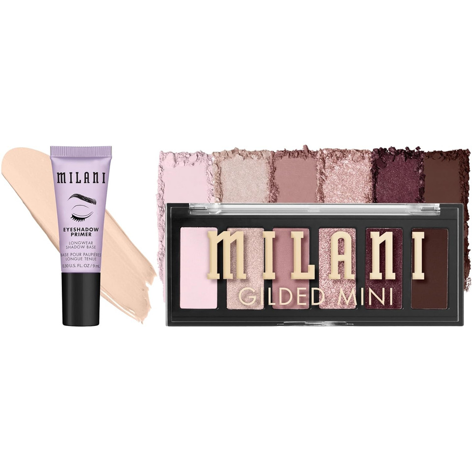 Milani Eyeshadow Primer + Gilded Mini Eyeshadow Palette - The Wine Down