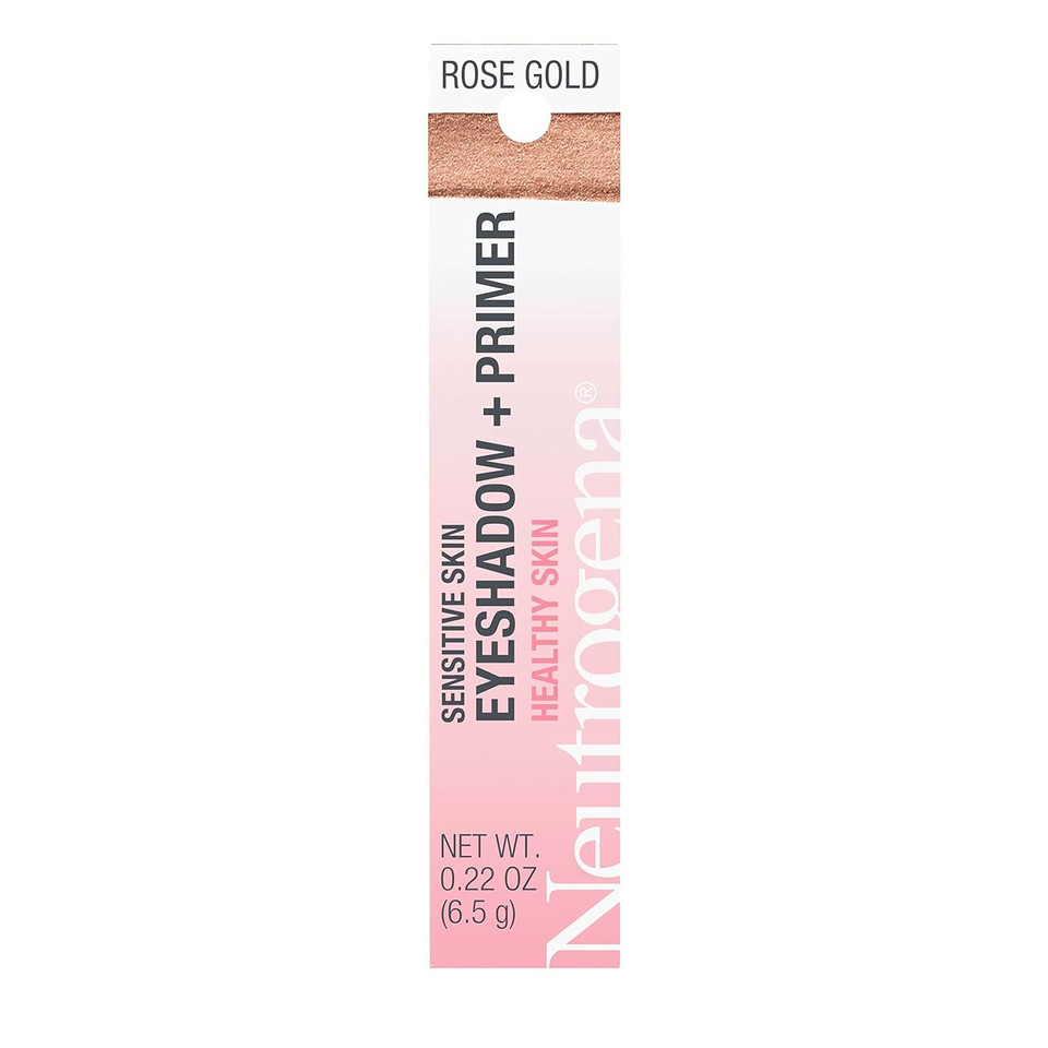Neutrogena Sensitive Skin Eyeshadow + Primer, A Longwearing, 2-In-1 Metallic Eyeshadow For Sensitive Skin With Pro-Vitamin B5, Lightweight Cream-To-Powder Formula, Rose Gold, 0.22 Oz