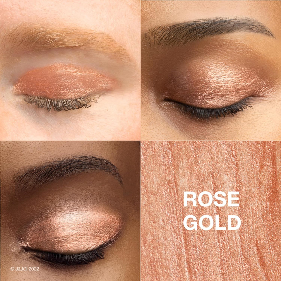 Neutrogena Sensitive Skin Eyeshadow + Primer, A Longwearing, 2-In-1 Metallic Eyeshadow For Sensitive Skin With Pro-Vitamin B5, Lightweight Cream-To-Powder Formula, Rose Gold, 0.22 Oz