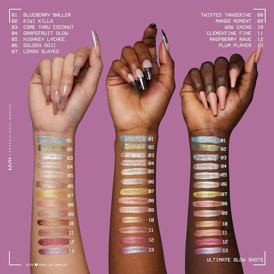 Nyx Professional Makeup Ultimate Glow Shots, Liquid Eyeshadow, Long-Lasting Shimmer Eye Shadow With Vitamin C - Grapefruit Glowgrapefruit Glow