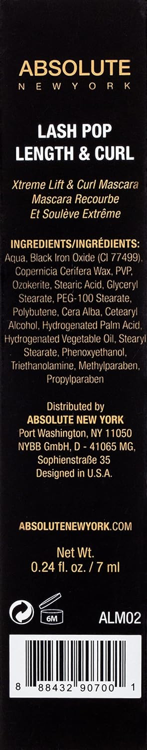 Absolute New York Mascara(Choose One) (Lash Pop Length And Curl) (Model: 0888432907001)