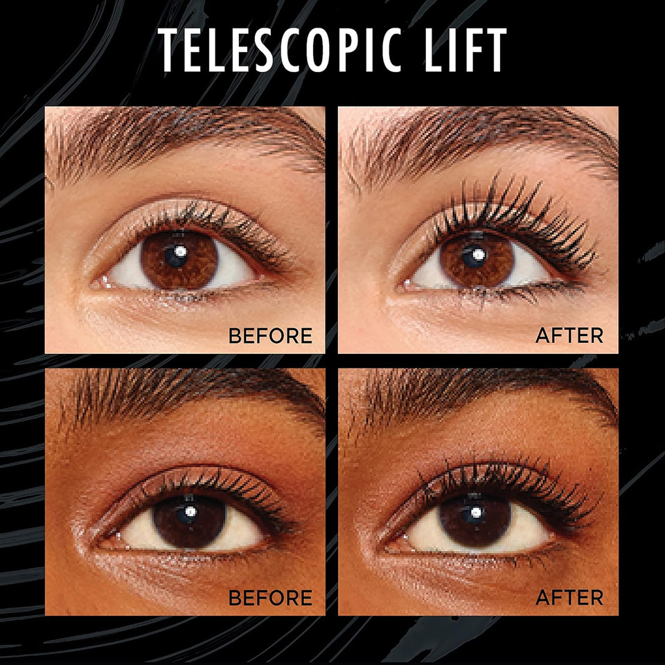 L'Oreal Paris Telescopic Lift Mascara, Lengthening And Volumizing Eye Makeup, Lash Lift With Up To 36Hr Wear, Washable, Black, 0.33 Fl Ozwashable Black