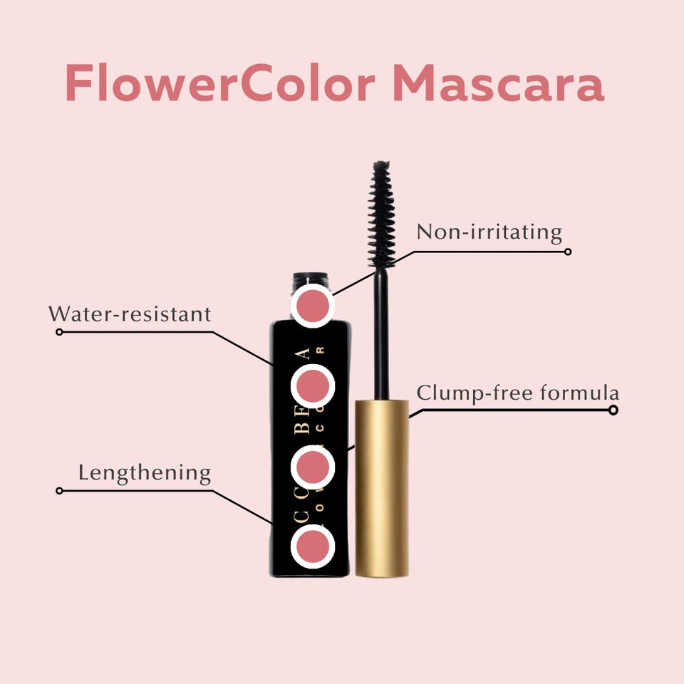 Ecco Bella Plant-Based Vegan Natural Glow Kit, Natural Lip Gloss (Power), Flowercolor Mascara (Brown)