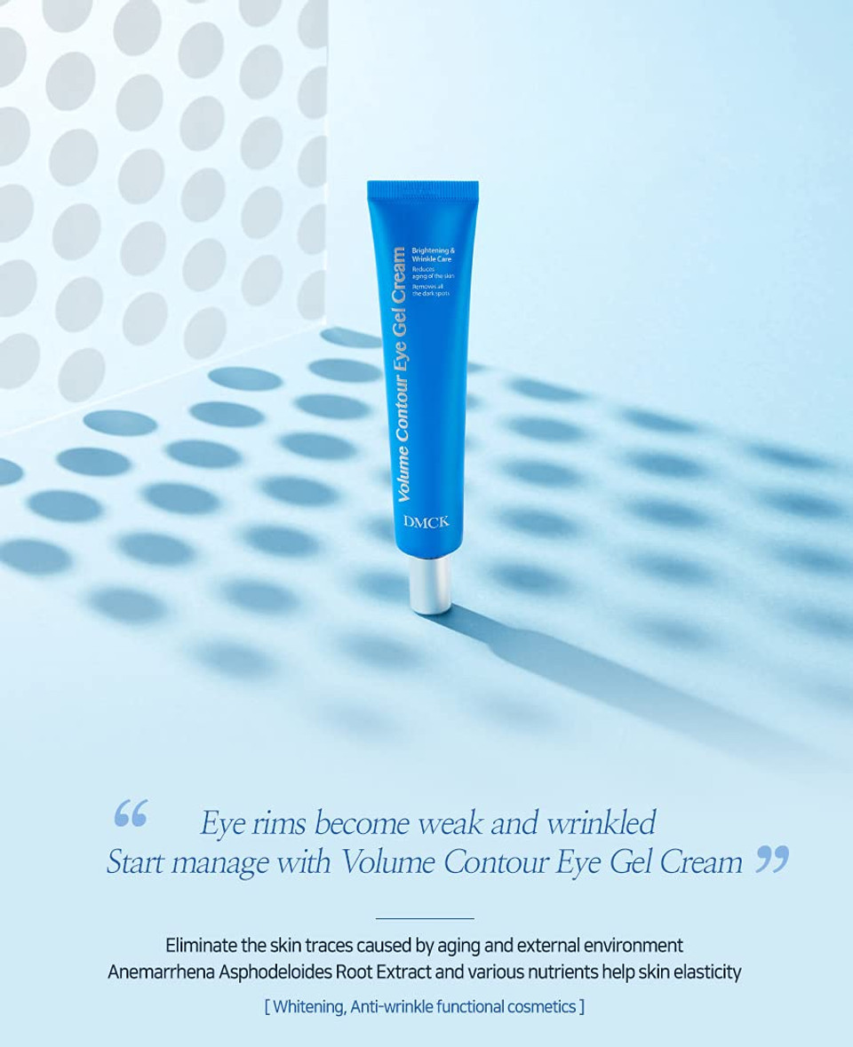 Dmck Volume Contour Stickiness Fine Lines & Wrinkle Care Eye Gel Cream 1.35 Fl. Oz.(40Ml) Snail Secretion Filtrate, Peptide, Centella Asiatica Extract-Daily Eye Care