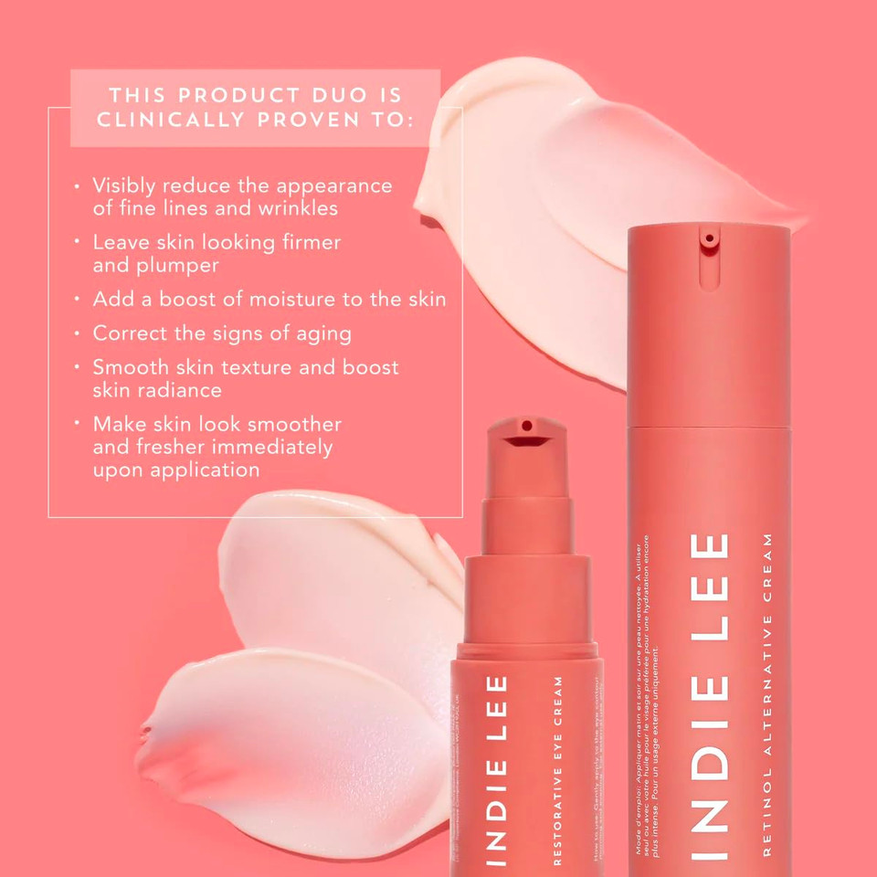 Indie Lee Nature'S Botox Bundle - Includes Retinol Alternative Face Cream And Restorative Eye Cream - Anti Aging Skin Care Products For Wrinkle-Free Skin (2 Count, 45Ml/15Ml)
