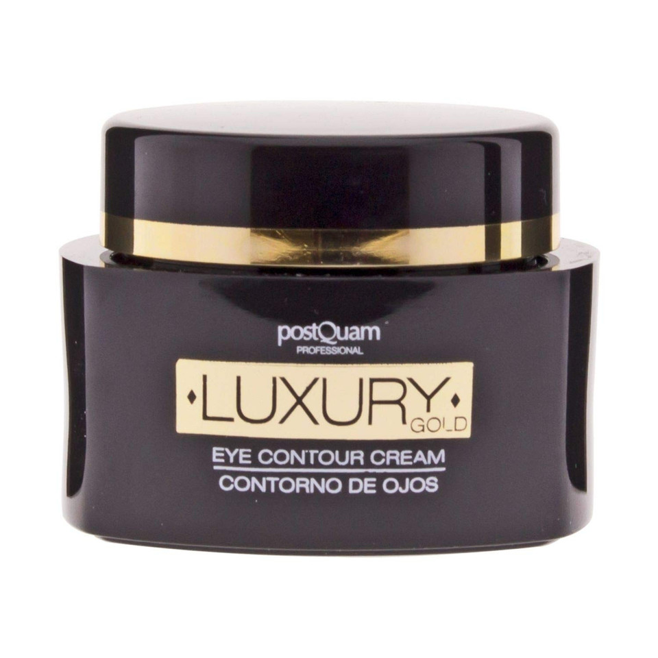 Postquam Professional Luxury Gold Eye Contour Cream 15Ml  Spanish Beauty - Hyaluronic Acid - Helps Minimize Wrinkles & Expression Lines - To Soothe The Eye Area - Active Ingredients