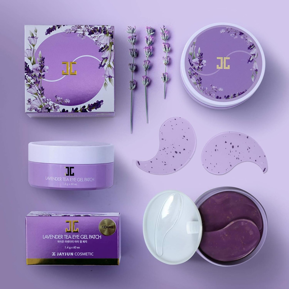 Jayjun Lavender Tea Eye Gel Patch, 1.4G, 60 In Jar, Lavender, Firming, Under Eye Patch