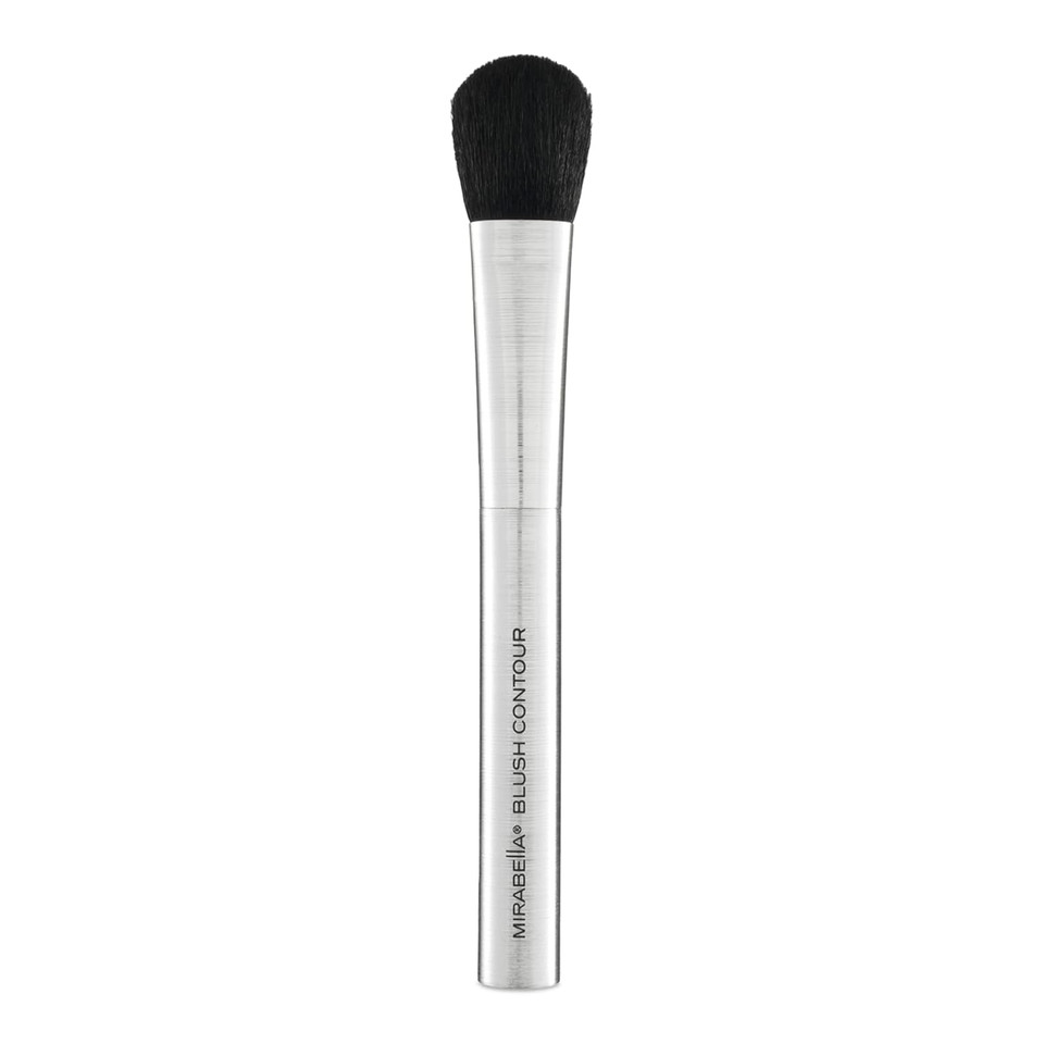 Mirabella Blush Contour Brush - Professional & Premium Makeup Beauty Brushes - Natural & Cruelty-Free Synthetic Bristles, Hand-Sculpted Brushed Aluminum Luxury Cosmetic Make Up Brush