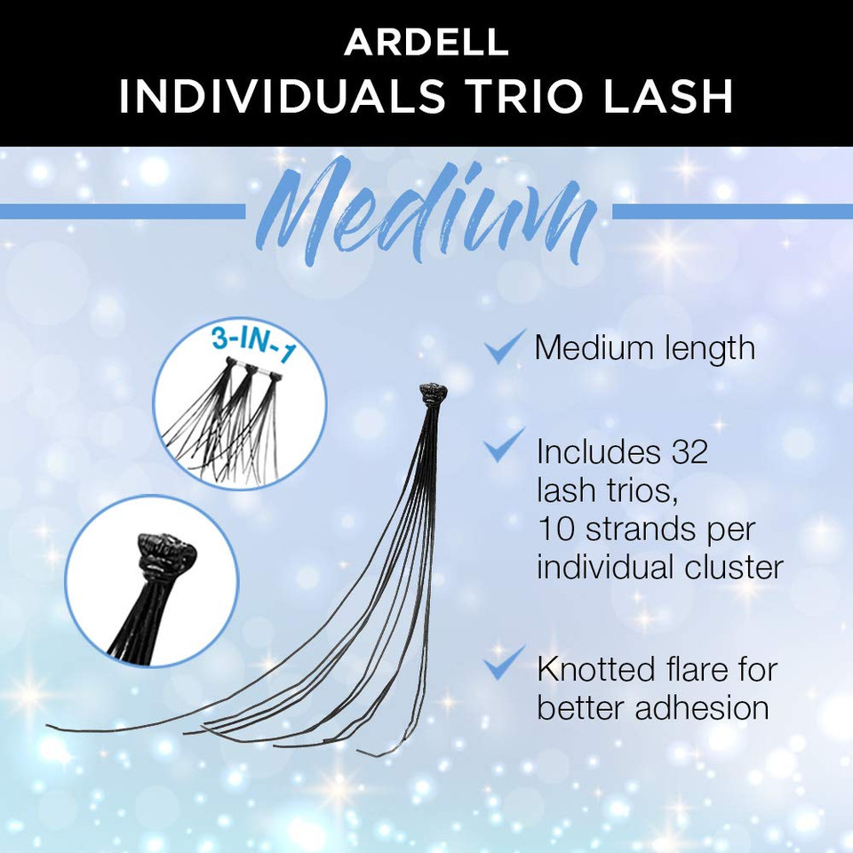Ardell False Eyelashes Individual Trios Medium Black 4 Pack