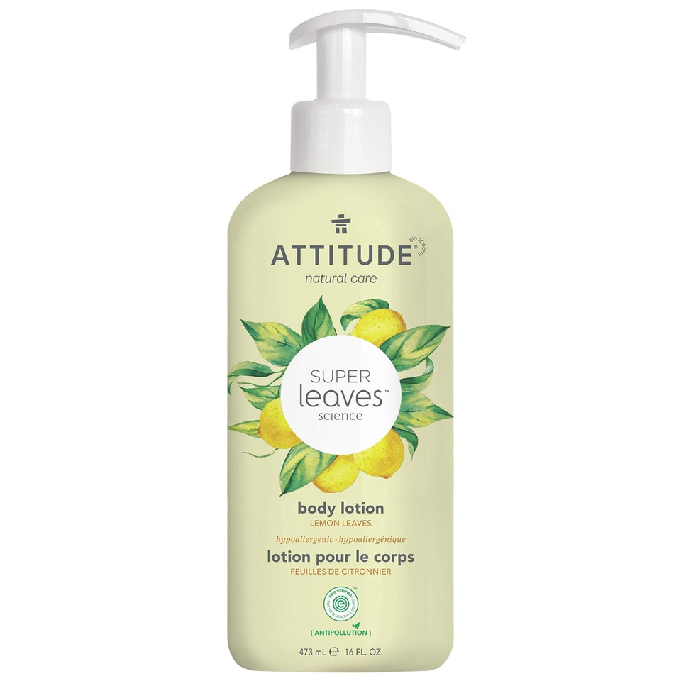 Attitude Body Lotion, Ewg Verified, Dermatologically Tested, Plant And Mineral-Based, Vegan Beauty Products, Refreshing, Lemon Leaves, 16 Fl Oz