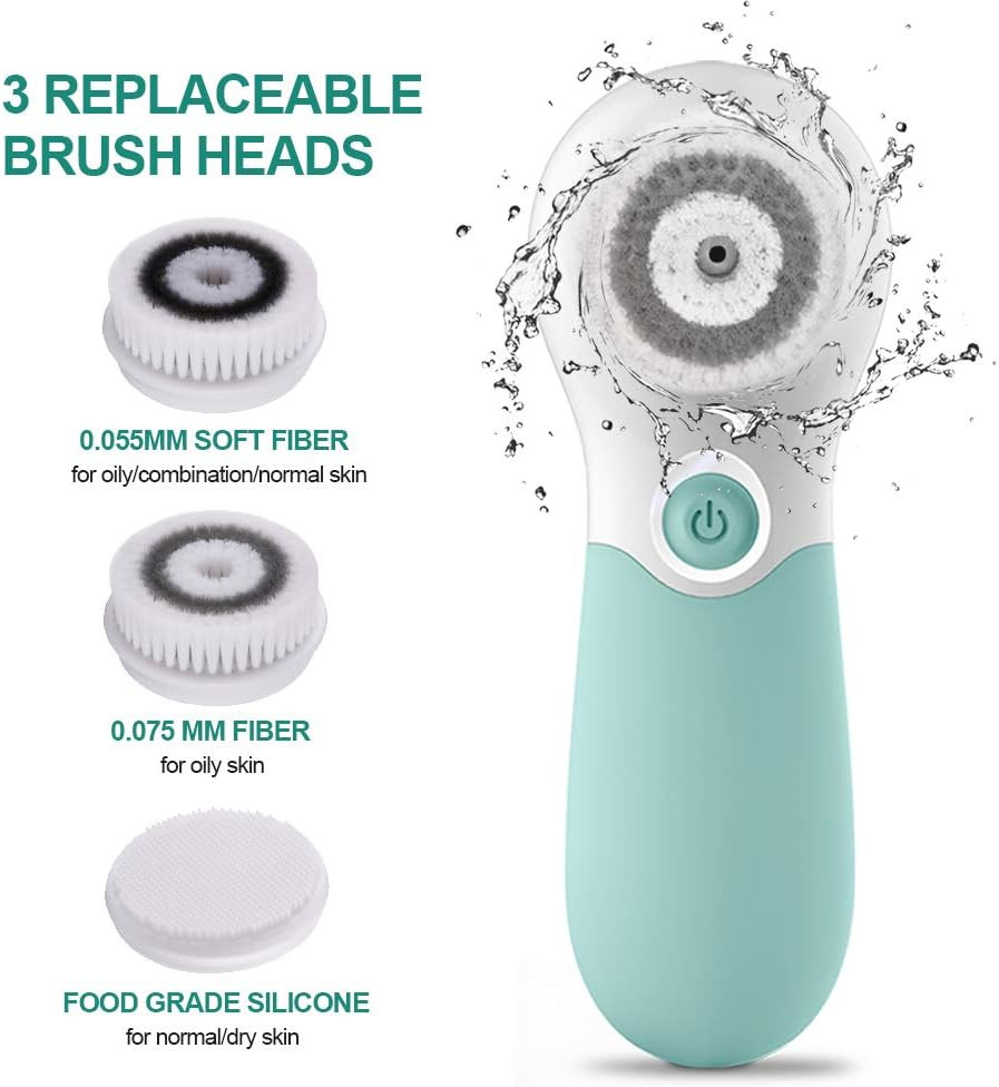 Green Face Scrubber Set Bundled With Black Eyebrow Trimmer
