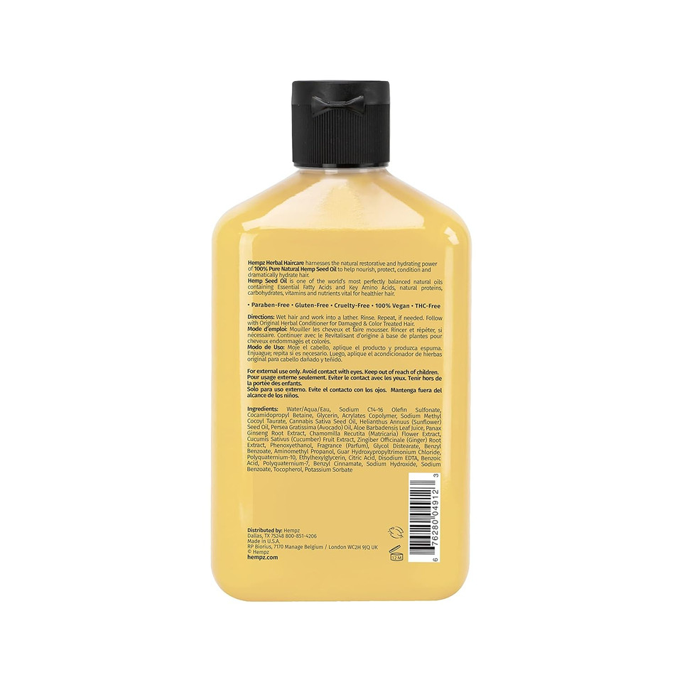 Hempz, Original Herbal Shampoo, Sweet Banana And Floral Scent, Damaged Or Color Treated Hair, 8.5 Oz