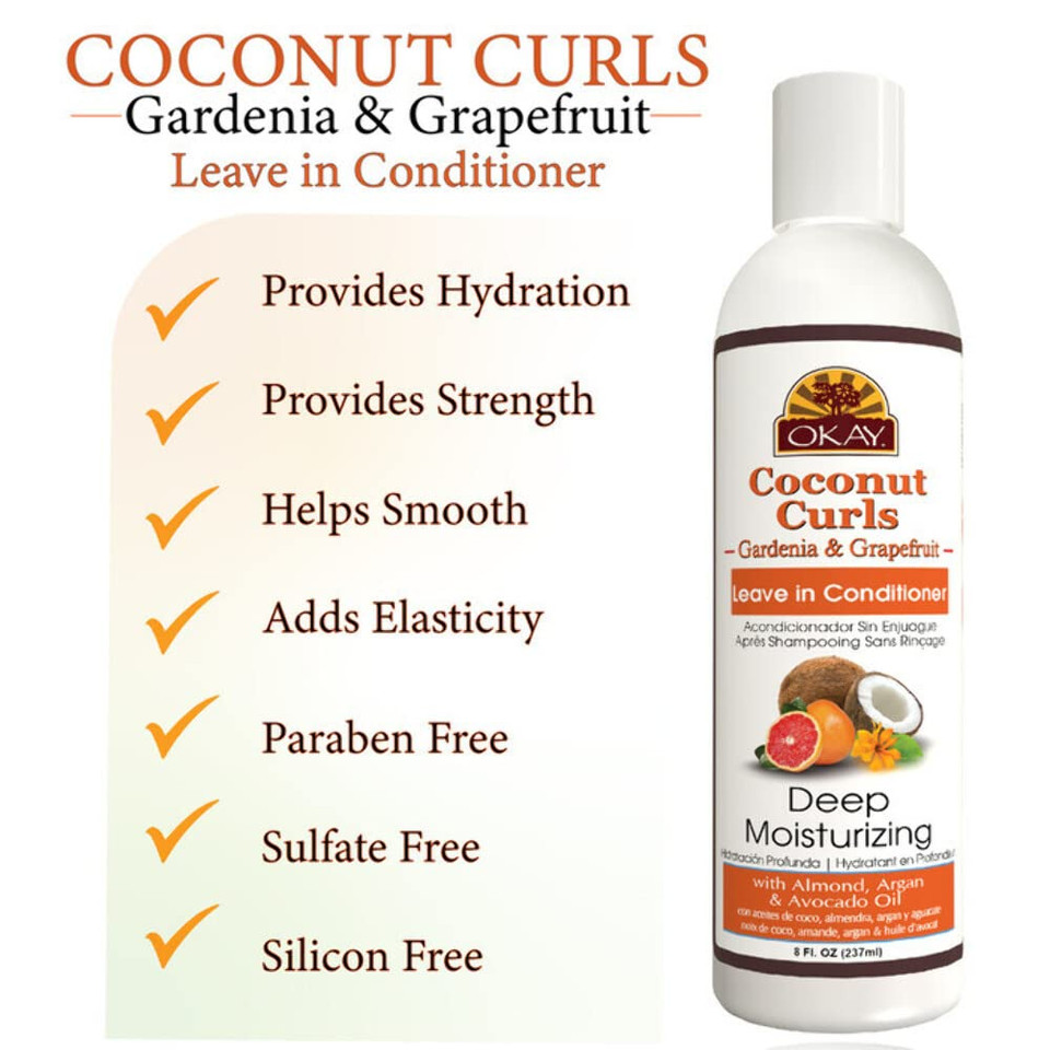 Okay Coconut Gardenia And Grapefruit Leave In Conditioner 8.Oz / 237Ml