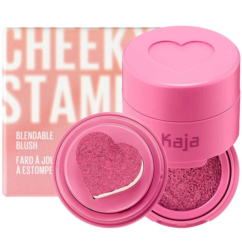 Kaja Blush - Cheeky Stamp | Gift, 7 Shades, Buildable & Blendable Shade with Heart-shaped Applicator, Rosy Finish, 04 Feisty, 0.17 Oz04 Feisty