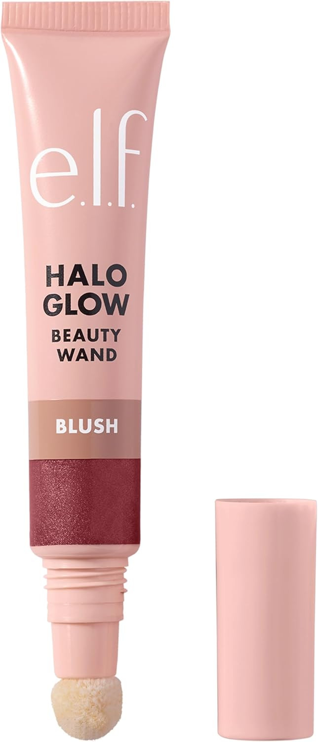 E.L.F. Halo Glow Blush Beauty Wand, Liquid Blush Wand For Radiant, Flushed Cheeks, Infused With Squalane, Vegan & Cruelty-Free, Berry Radiant