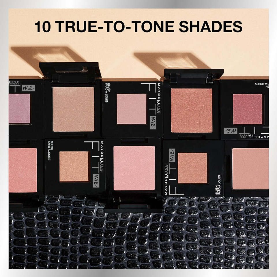 Maybelline Fit Me Blush, Lightweight, Smooth, Blendable, Long-Lasting All-Day Face Enhancing Makeup Color, Plum, 1 Count45 Plum