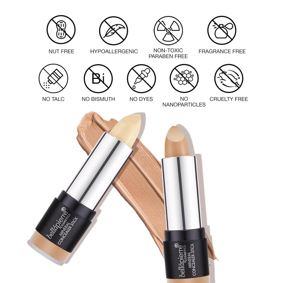 Bellapierre Mineral Concealer Stick | Easy To Blend Natural Wax Matte Makeup | Hides Acne, Discoloration & Blemishes | Non-Toxic And Paraben Free | All Day Wear - (Dark/Deep)Dark/Deep Bellapierre Mineral Concealer Stick | Easy To Blend Natural Wax Matte Makeup | Hides Acne, Discoloration & Blemishes | Non-Toxic And Paraben Free | All Day Wear - (Dark/Deep)Dark/Deep