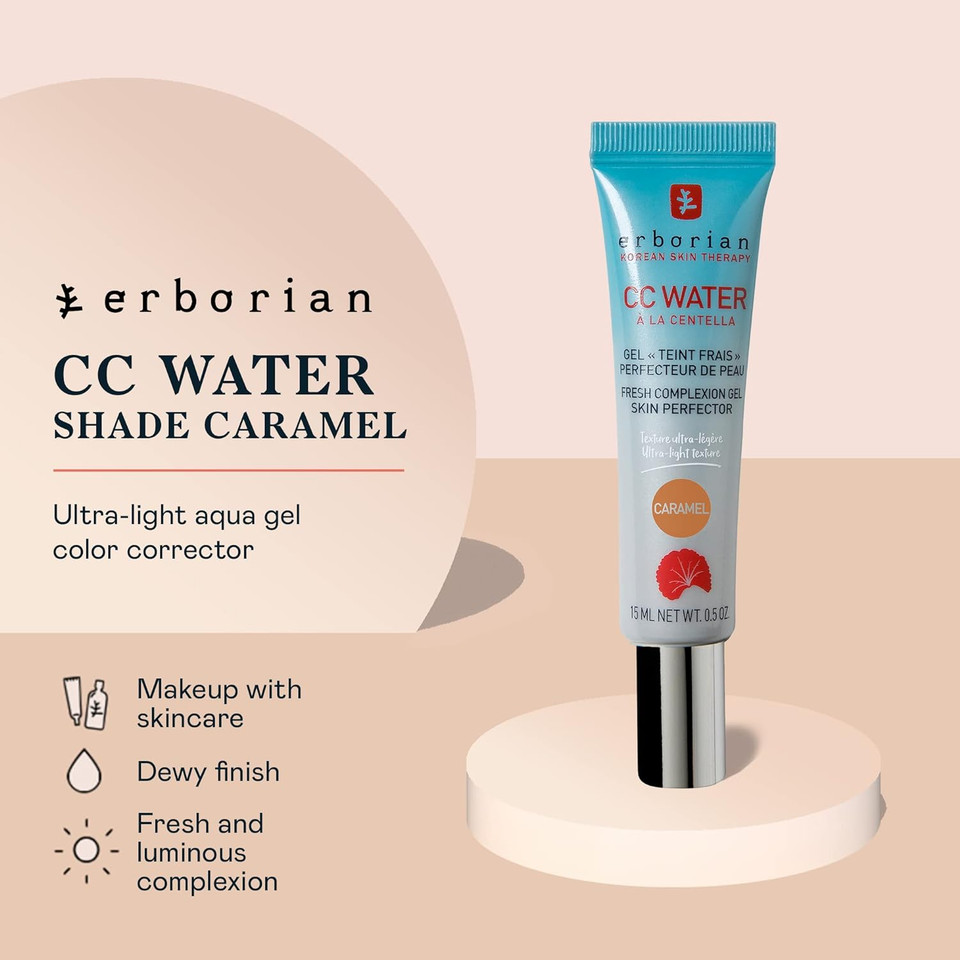 Erborian Color Correcting Cc Water With Centella Asiatica03 Caramel1.3 Ounce