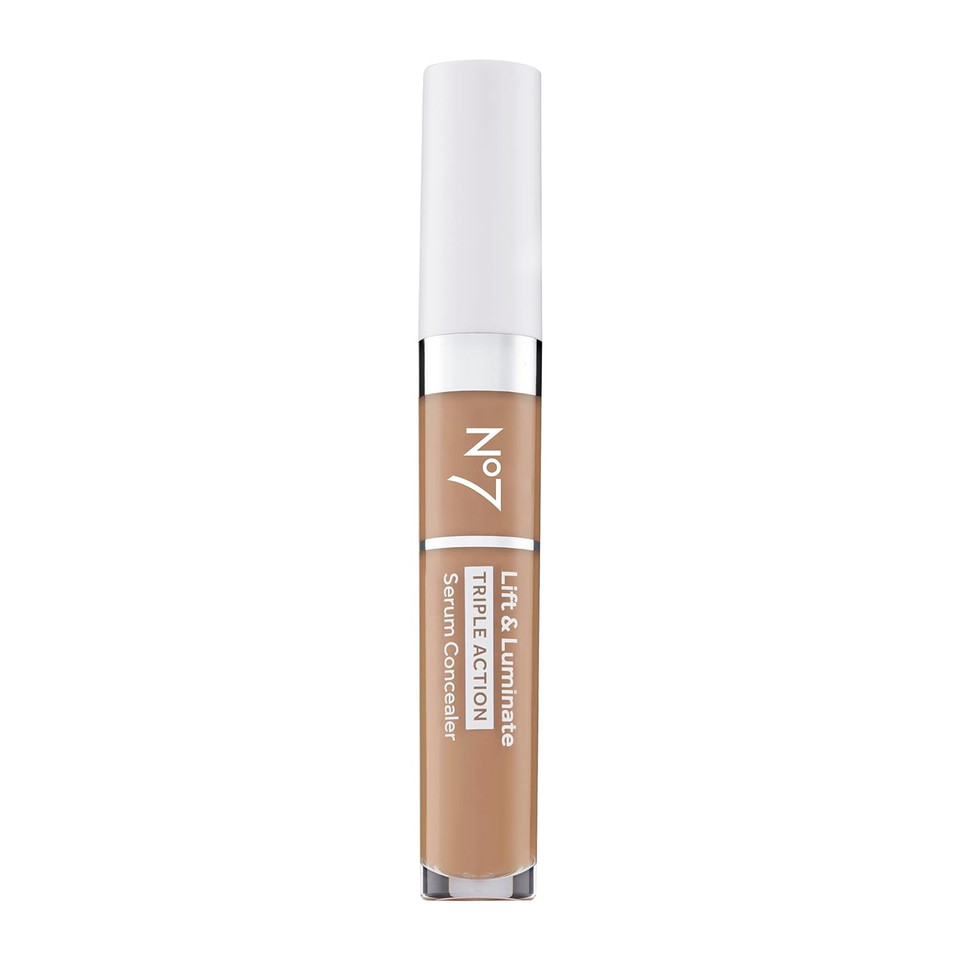 No7 Lift & Luminate Triple Action Serum Concealer - Truly Medium - Anti Aging Liquid Concealer Makeup For Blemishes & Dark Circles - Medium To Full Coverage Concealer For Face (8Ml)Truly Medium