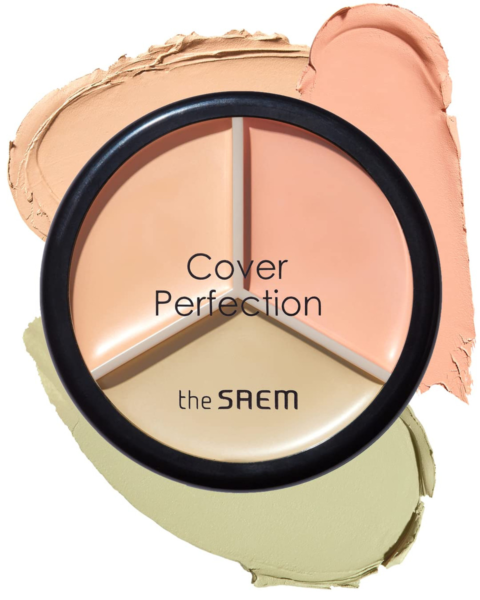 The Saem Cover Perfection Triple Pot Concealer 03 Correct Up Beige - For Fair To Light Skin Tone - 3 Color Full Coverage Concealer - Covers Blemishes Spots, Dark Circles, Redness Skin03 Correct Up Beige The Saem Cover Perfection Triple Pot Concealer 03 Correct Up Beige - For Fair To Light Skin Tone - 3 Color Full Coverage Concealer - Covers Blemishes Spots, Dark Circles, Redness Skin03 Correct Up Beige