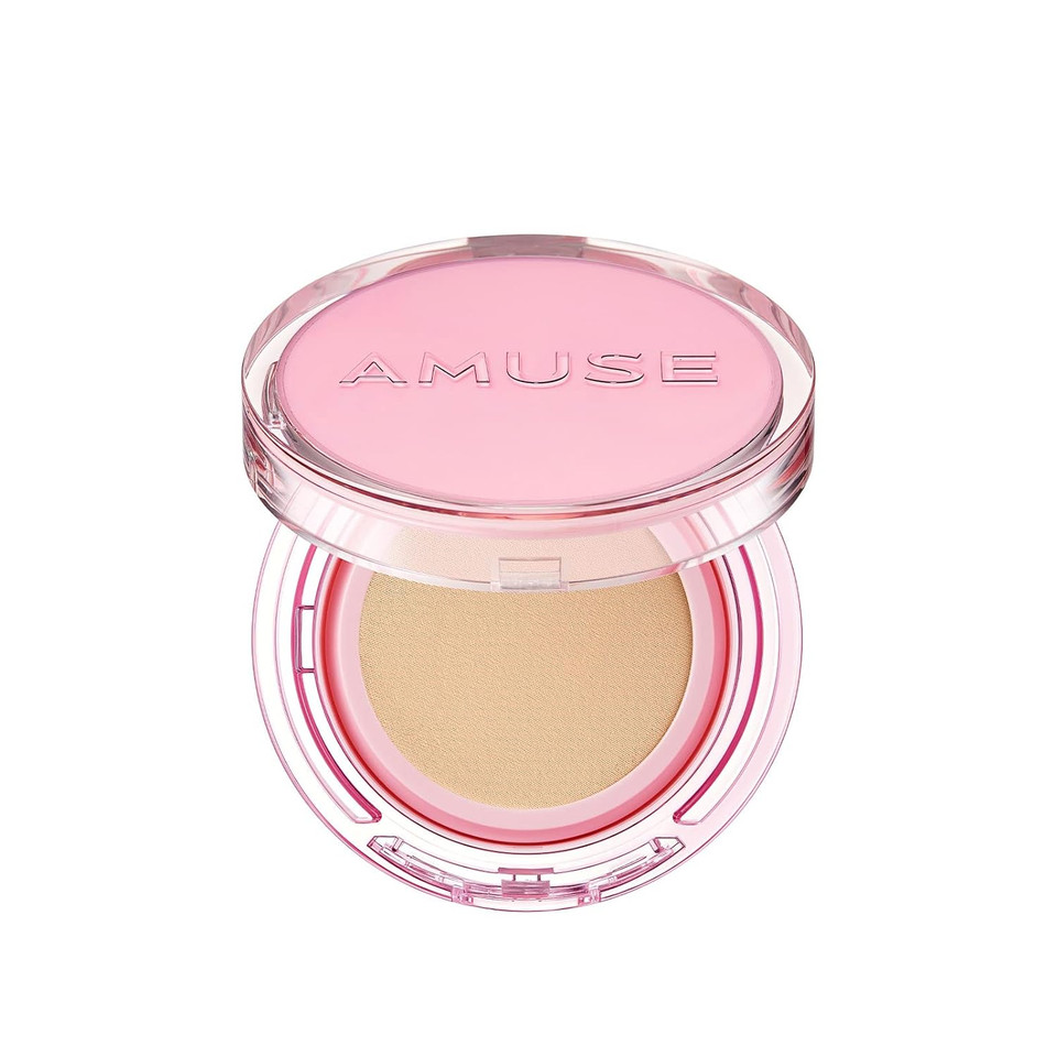 Amuse Seoul Dew Power Vegan Cushion 02 Healthy | Beige | Dewy, Glow, Long-Lasting, Double Coverage, Bright Finish, Clean Beauty, Vegan02 Healthy