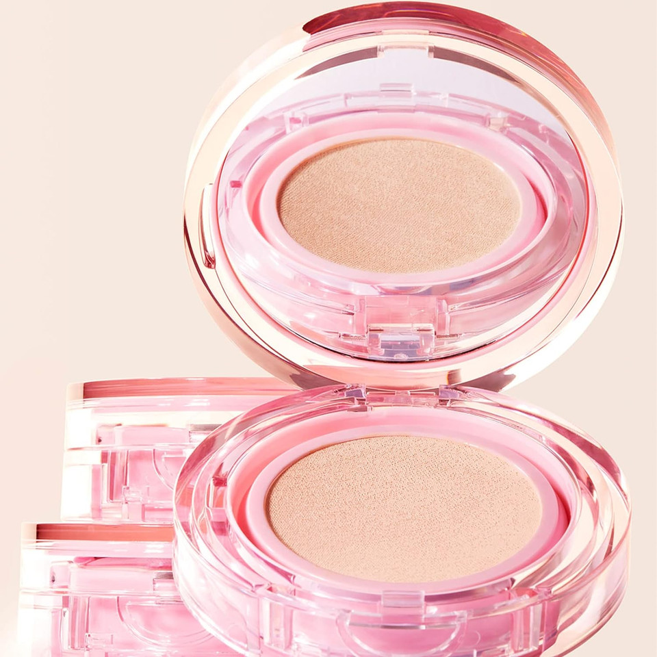 Amuse Seoul Dew Power Vegan Cushion 02 Healthy | Beige | Dewy, Glow, Long-Lasting, Double Coverage, Bright Finish, Clean Beauty, Vegan02 Healthy