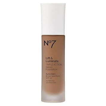 No7 Lift & Luminate Triple Action Serum Foundation - Hazelnut - Liquid Foundation Makeup With Spf 15 For Dewy, Glowy Base - Radiant Serum Foundation For Mature Skin (30Ml)Hazelnut1.01 Fl Oz (Pack Of 1)