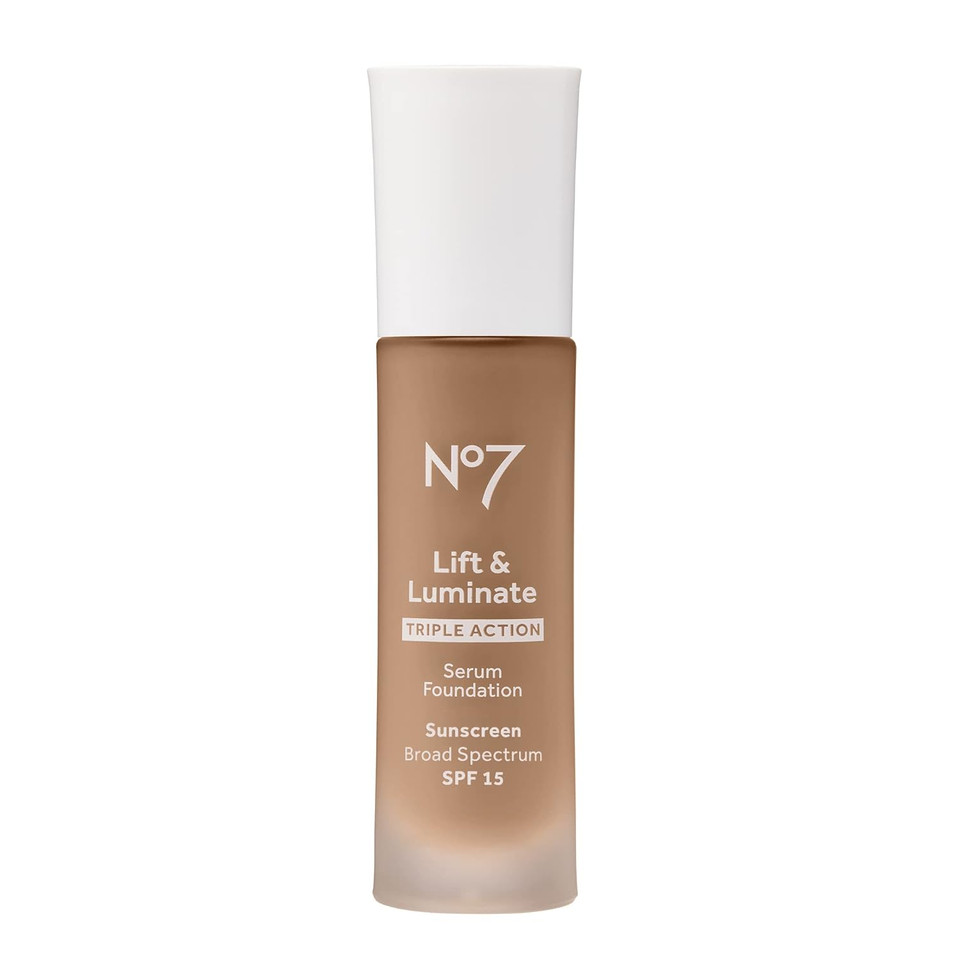 No7 Lift & Luminate Triple Action Serum Foundation - Tawny - Liquid Foundation Makeup With Spf 15 For Dewy, Glowy Base - Radiant Serum Foundation For Mature Skin (30Ml)Tawny1 Fl Oz (Pack Of 1)