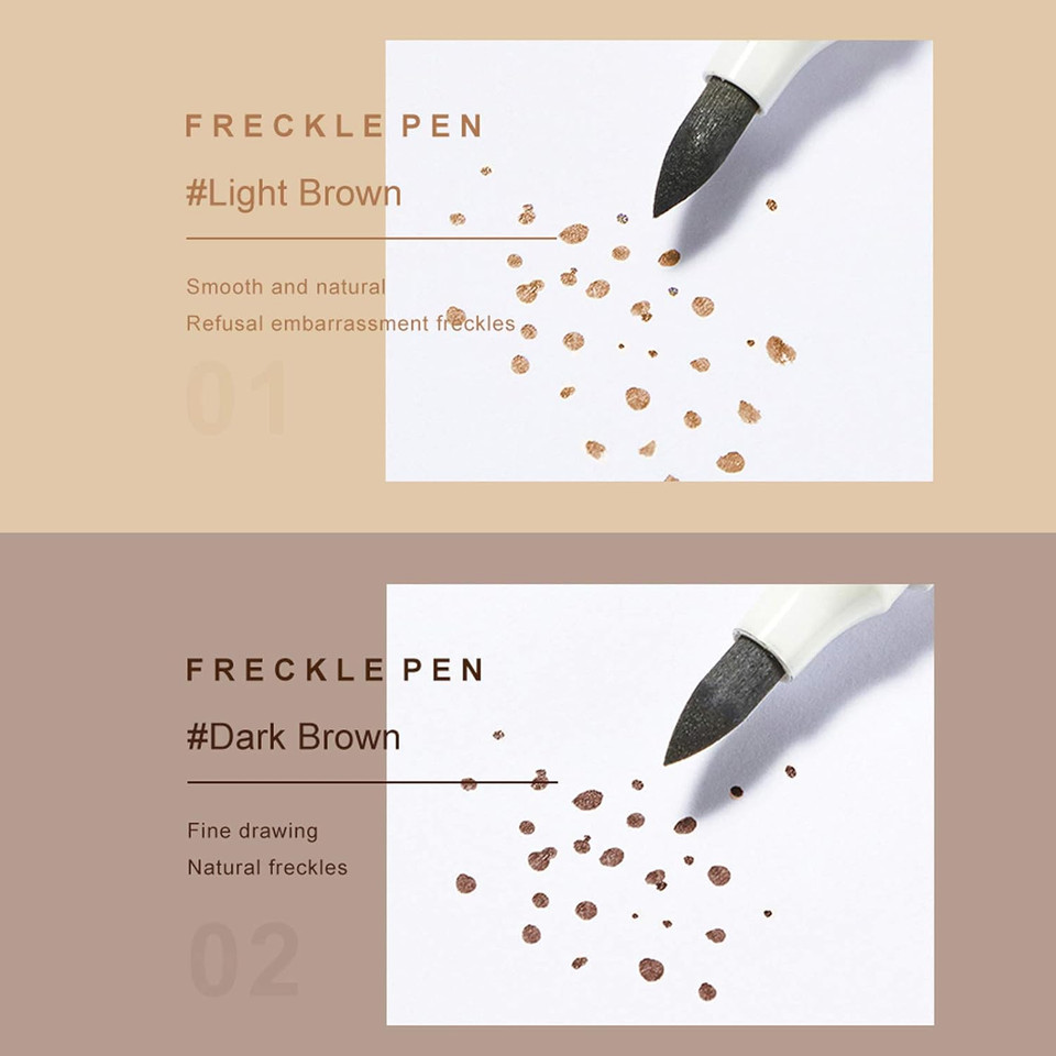Freckle Pen 2 Colors Waterproof Lasting Natural Like Face Freckle Makeup Pen 2 Pcs 0.17 Fl Ozlight And Dark Brown