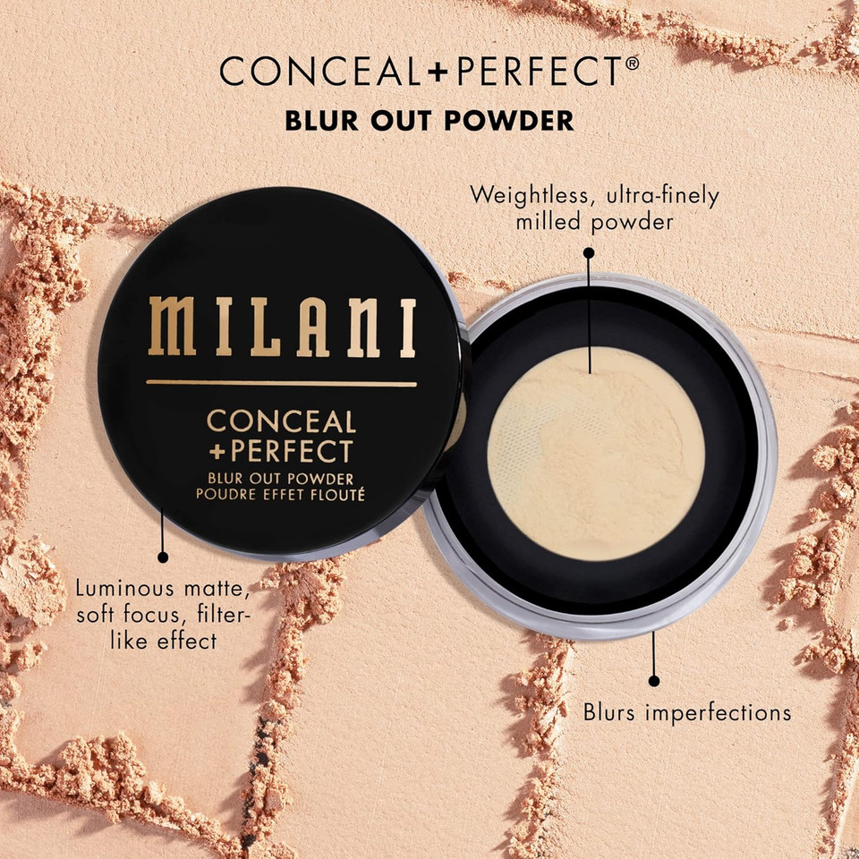 Milani Conceal + Perfect Blur Out Powder, Make It Last Matte Setting Spray, And No Pore Zone Mattifying Makeup Primer