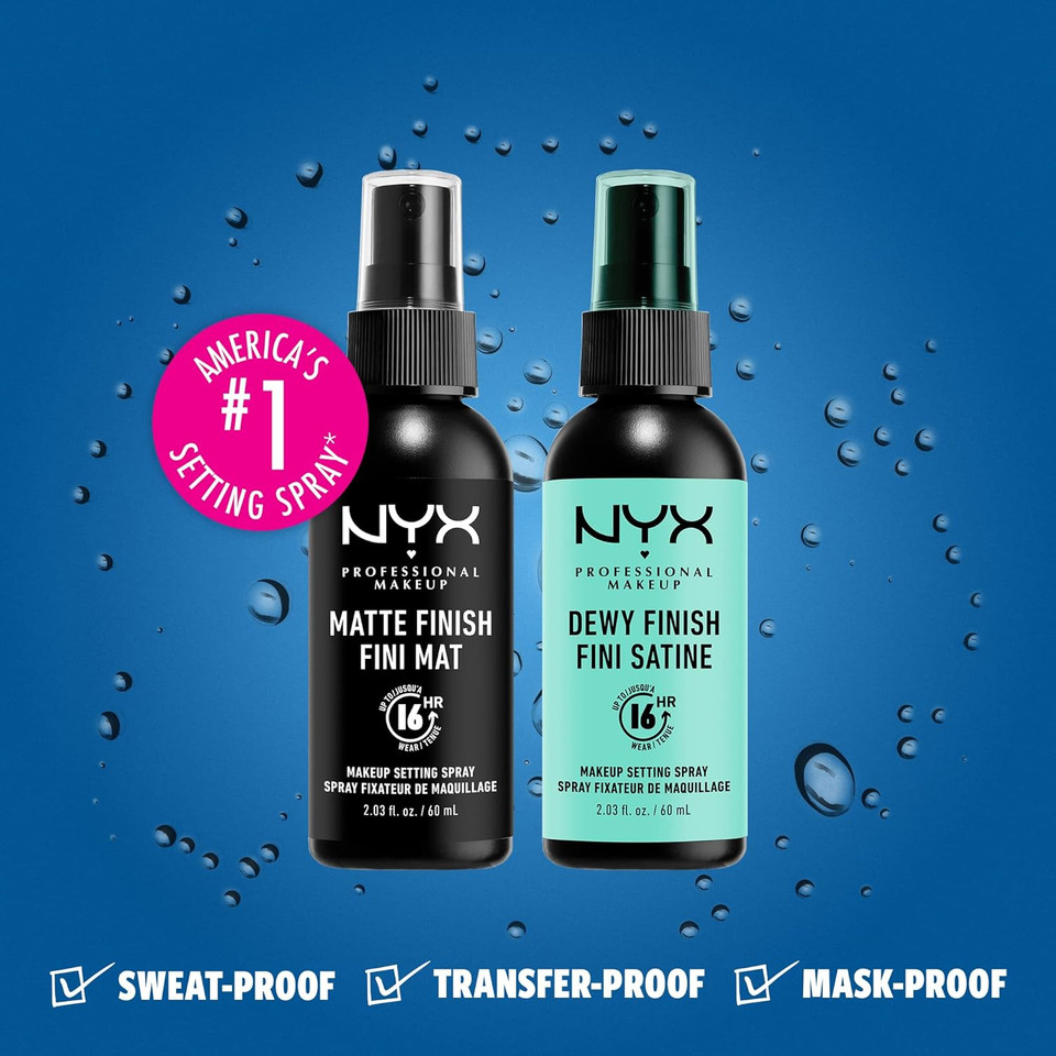 Nyx Professional Makeup Makeup Setting Spray - Matte + Dewy Finish ( Pack Of 2), Vegan Formula (Packaging May Vary)Matte + Dewy Finish ( Pack Of 2)