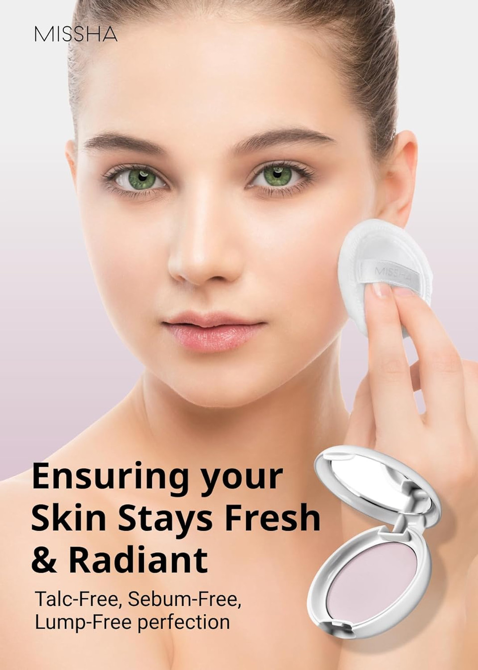 Missha Airy Pot Pressed Pink Powder Pact 5G I Make Up Finishing Setting Powder For A Natural Radiant Finishpink
