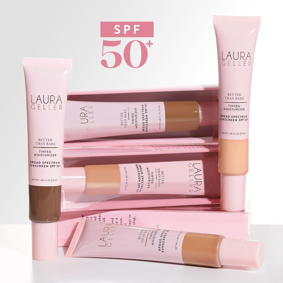 Laura Geller New York Better + Best Kit: Better Than Bare Tinted Moisturizer Spf 50, Sand 400 + Baked Best Of The Best Full Face Palette