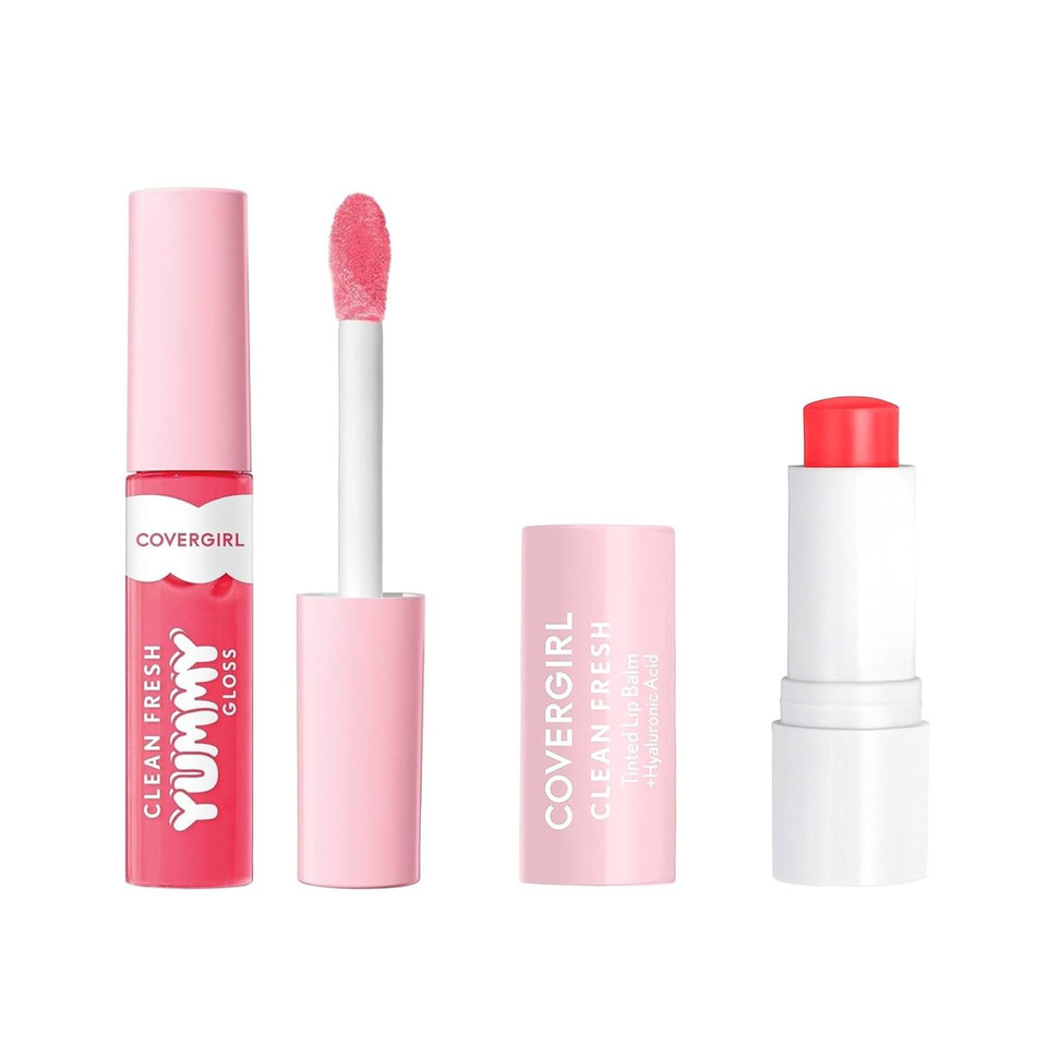 Covergirl Clean Fresh Yummy Gloss, Glamingo Pink & Clean Fresh Tinted Lip Balm, Life Is Pink Bundle