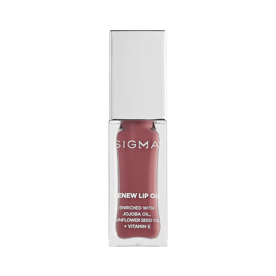 Sigma Beauty Renew Lip Oil  Tinted Lip Oil With Luxurious High-Shine Color & Long Lasting Hydration For Soft, Supple Lips, Non Sticky Lip Oil W/Nourishing Antioxidants (All Heart, Berry Mauve Sheen)All Heart
