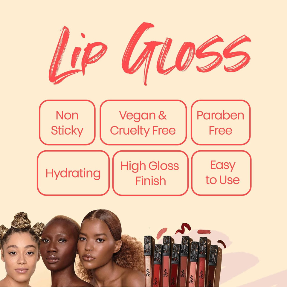 The Lip Bar | Vegan Non-Sticky Lip Gloss | High Shine Finish | Baddiebaddie