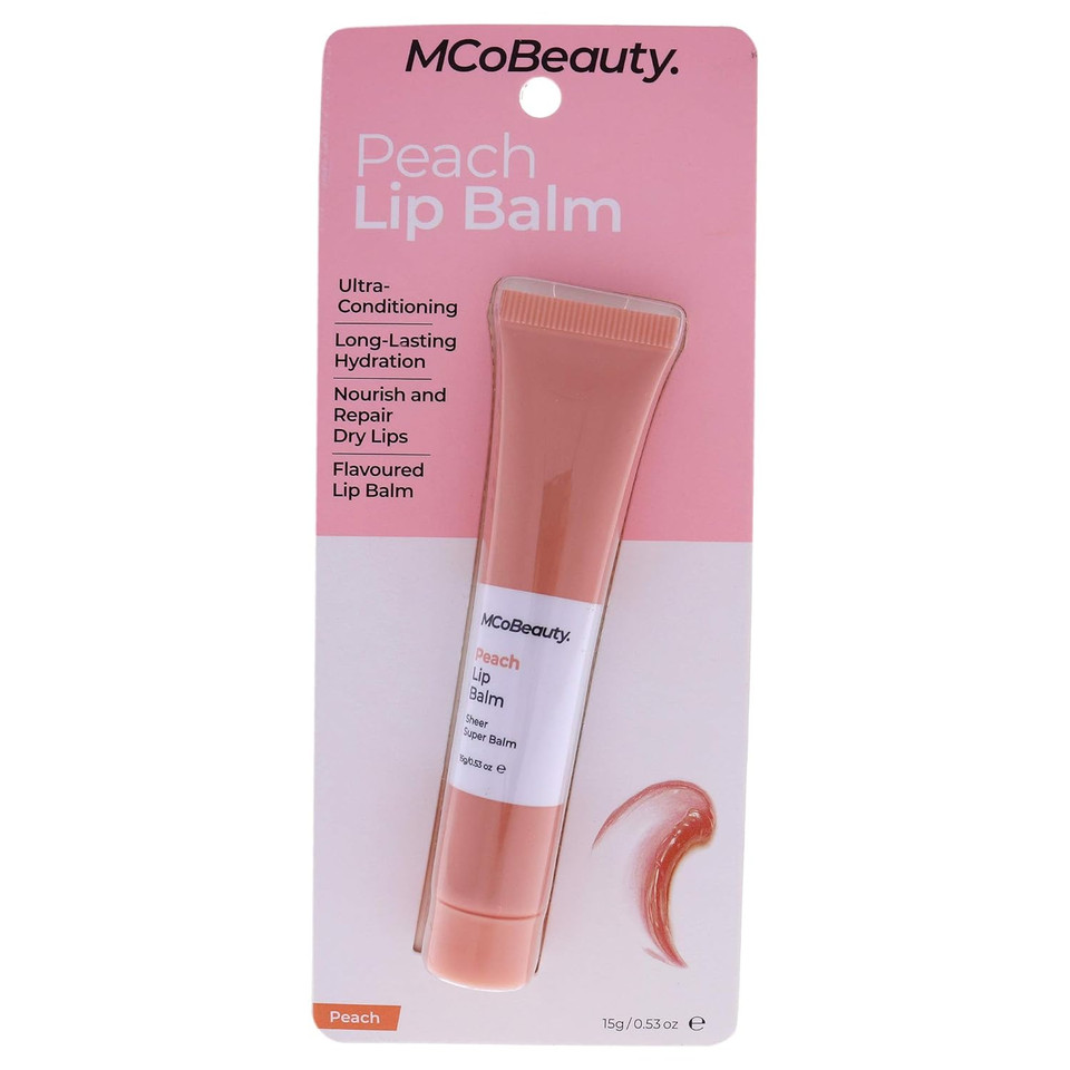 Mcobeauty Lip Balm - Ultra-Conditioning Formula - Hydrates, Nourishes And Repairs Dry, Chapped Lips - Protects Against Moisture Loss - Gives A Softer And Fuller Lip Appearance - Peach - 0.53 Oz