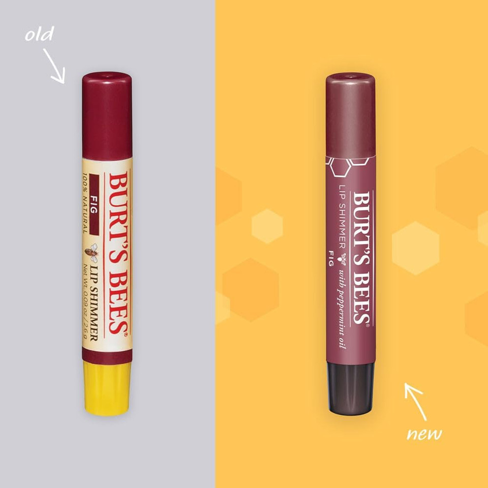 Burt'S Bees Shimmer Lip Tint Stocking Stuffers Set, Tinted Lip Balm Stick, Moisturizing For All Day Hydration With Natural Glowy Pigmented Finish & Buildable Color, Fig (4 Pack)