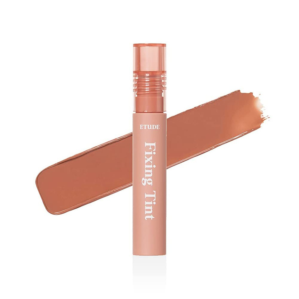 Etude Fixing Tint #04 Ginger Milk Tea | Long Lasting High Pigmented Liquid Lipstick |Waterproof Lightweight Matte Finish Lip Stain| Full Coverage