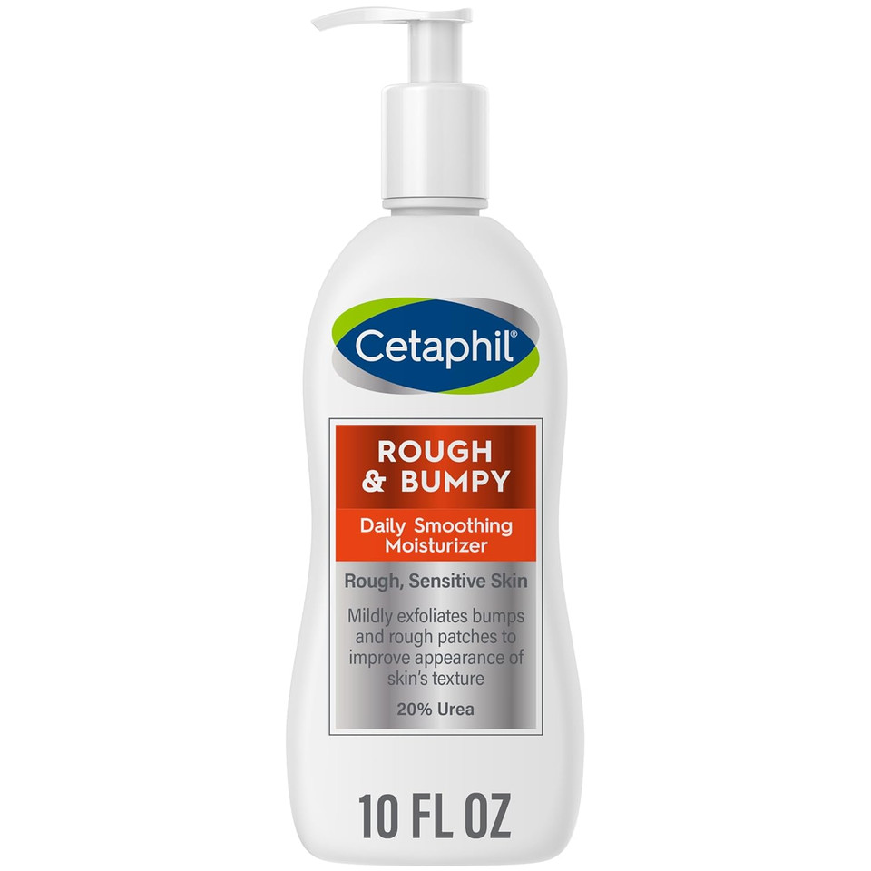 Cetaphil Daily Smoothing Moisturizer For Rough And Bumpy Skin | 10 Fl Oz | For Sensitive Skin | Urea Cream Hydrates And Exfoliates To Smooth Skin | Fragrance Free | Dermatologist Recommended