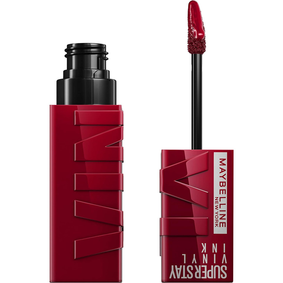 Maybelline Super Stay Vinyl Ink Longwear No-Budge Liquid Lipcolor Makeup, Highly Pigmented Color And Instant Shine, Royal, Deep Wine Red Lipstick, 0.14 Fl Oz, 1 Count55 Royal0.14 Fl Oz (Pack Of 1)