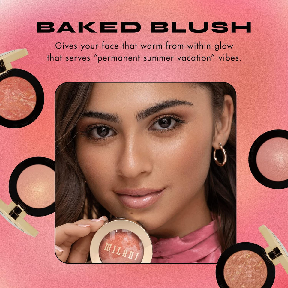 Milani Baked Blush - Petal Primavera + Stay Put Longwear Liquid Lipstick - Smudge-Proof, Kiss-Proof, And Fade-Resistant Formula For All-Day Wear - The Moment