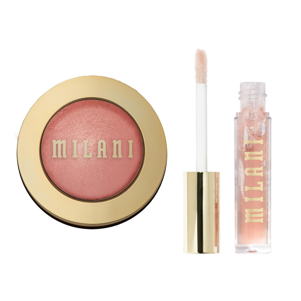 Milani Baked Blush - Petal Primavera +Keep It Full Maxxx Balmshell Lip Plumping Balm - Balmshell