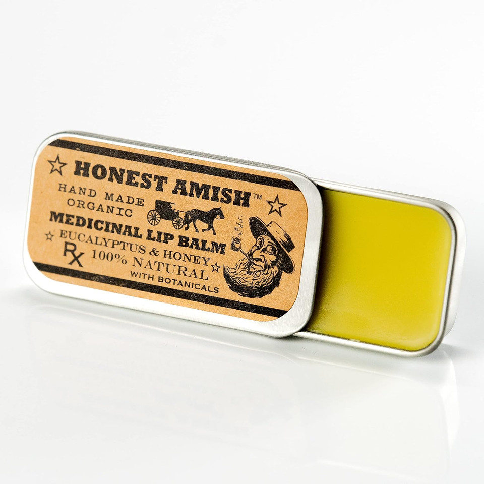 3 Pack Medicinal Lip Balm By Honest Amish- All Natural Herbal Remedy