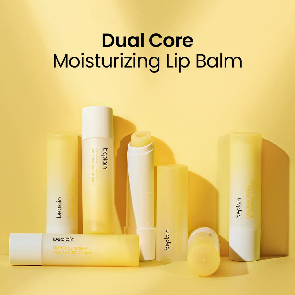 Beplain Chamomile Intense Moisturizing Lip Balm (0.13Oz, 3.6G) | Dual Core Lip Moisturizer For Dry, Cracked, Sensitive Lips | Natural Daily Lip Care